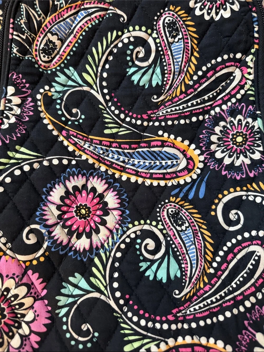 Vera Bradley Black Floral Paisley Backpack